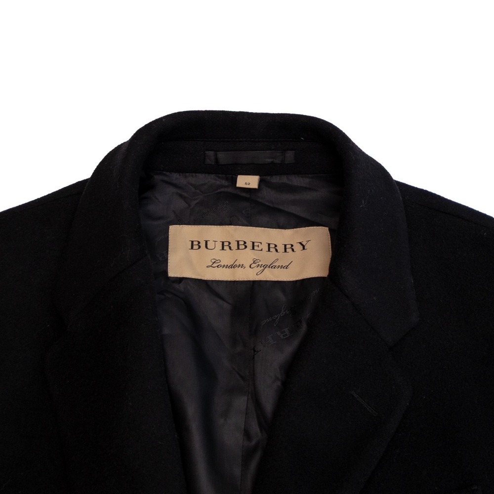 Burberry London Black Wool Cashmere Overcoat Mens Size 52 / L Long Coat - Picture 5 of 12